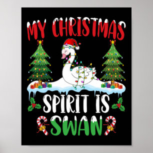 Svan som bär jultomtehatt Xmas - Julstämning Är Poster