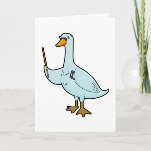 Svan som lärare med bok och pekare kort