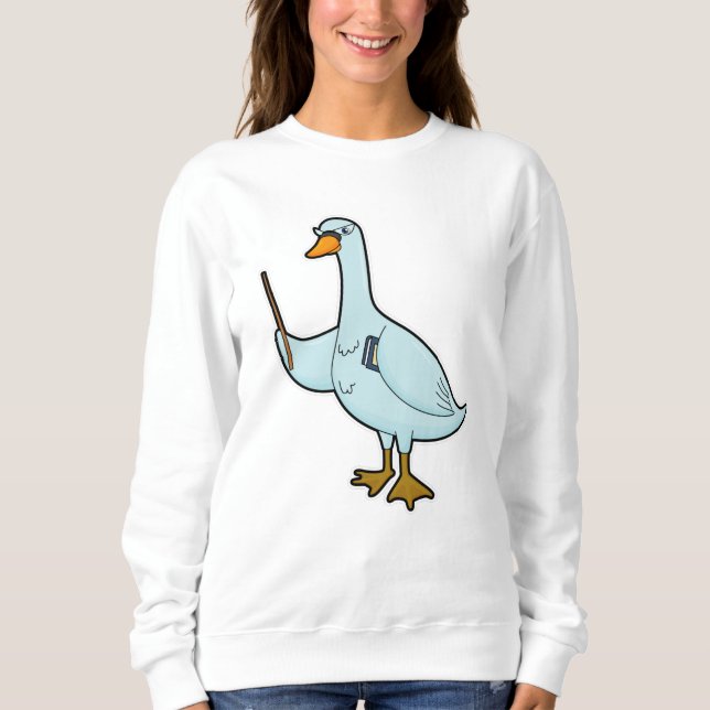 Svan som lärare med Bok och pekare T Shirt (Framsida)