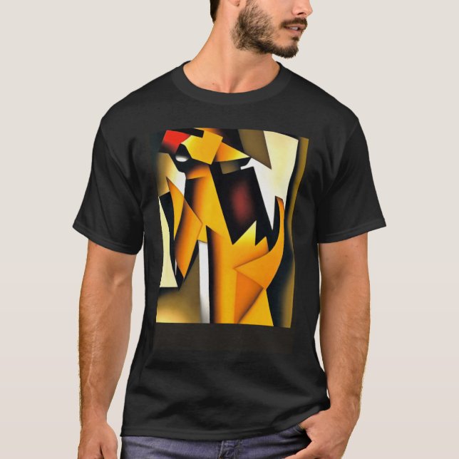 Svan som viftar med den Hund geometriska Abstrakte T Shirt (Framsida)
