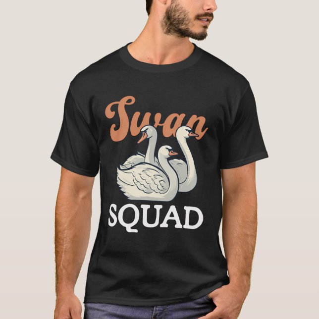 Svan Squad Nature Älskare Wildlife Forest Animals T Shirt (Framsida)