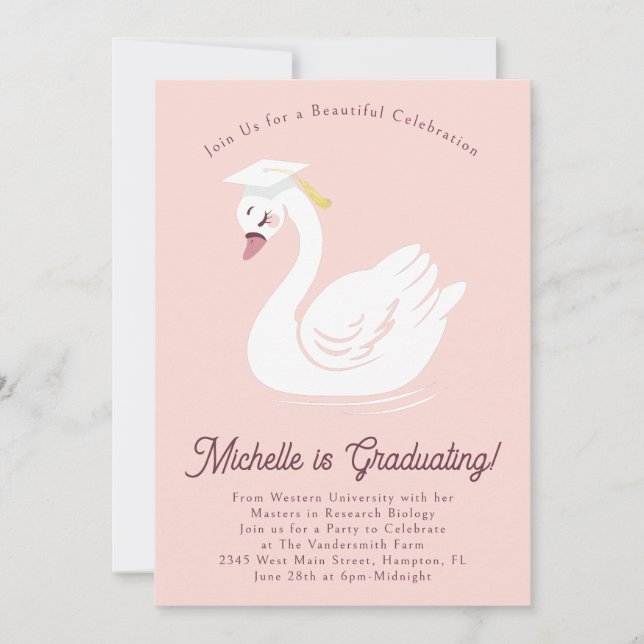 Svan Studentfest Inbjudningar (Framsida)