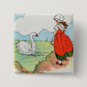 Svan, Svan över havet Mor Goose Nursery Rhyme Knapp