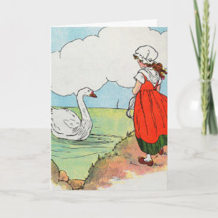 Svan, Svan över havet Mor Goose Nursery Rhyme Kort
