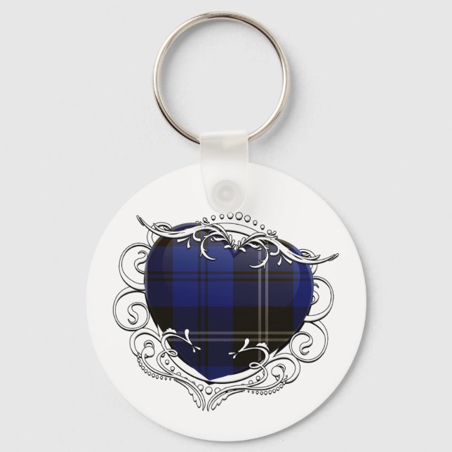 Svan Tartan Heart Nyckelring (Framsida)