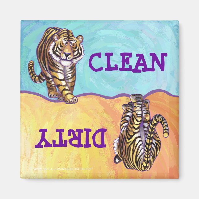 Svan Tiger Dirty Clean Dishwasher Magnet (Framsidan)