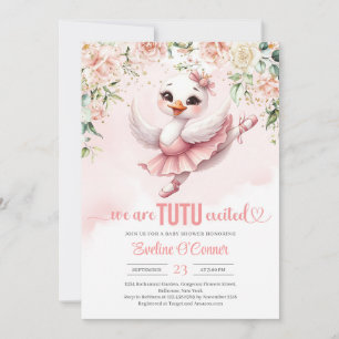 Svan tutu ballerina dress Ro guld blommigt Inbjudningar