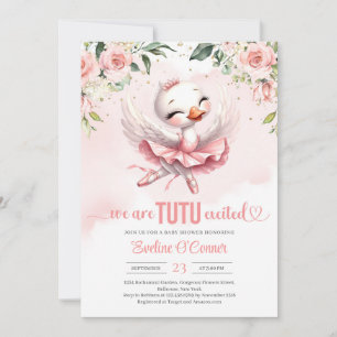 Svan tutu ballerina dress Ro guld blommigt Inbjudningar