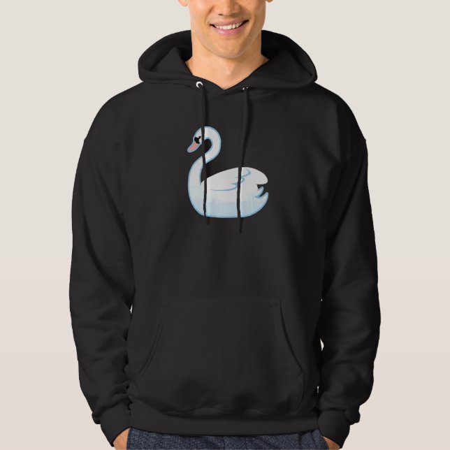 Svan Vatten Fågel Dräkt Hoodie (Framsida)