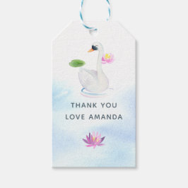 Svan vattenfärg presentetikett