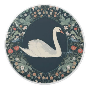 Svan William Morris stil Höger mot Blommigt Knopp
