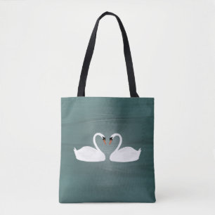 Svanar Allover Tote Bag Tygkasse