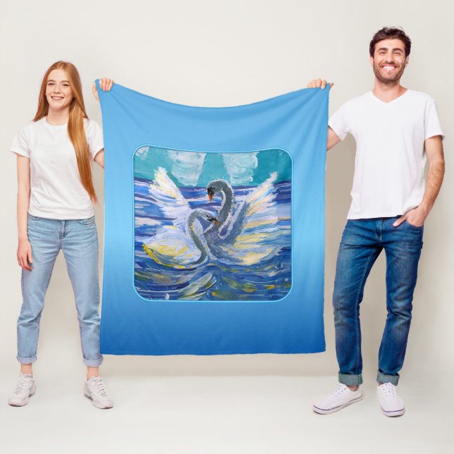 Svanar "Art by Kids" Fleecefilt (På plats)