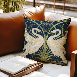 Svanar Art Deco Nouveau Walter Crane Victorian Kudde