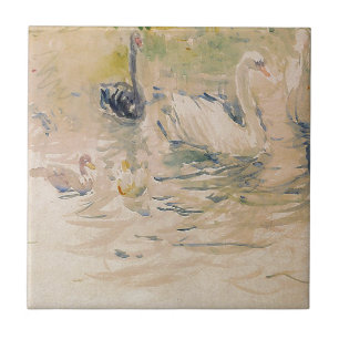 Svanar av Berthe Morisot Kakelplatta