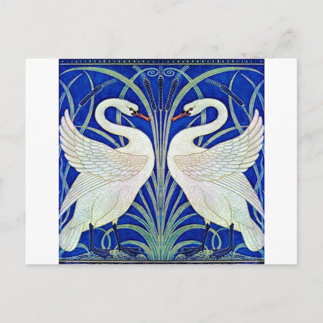Svanar av Walter Crane Vykort (Framsida)