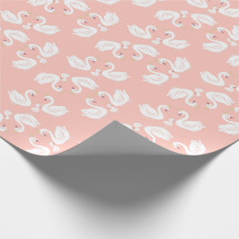 Svanar Baby Shower Bird med Krona Co- Ed Peach Presentpapper