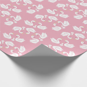 Svanar Baby Shower Bird med Krona Co-Ed Rosa Presentpapper