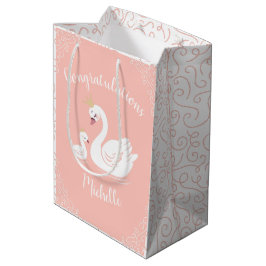 Svanar Baby Shower Bird med Krona Theme Peach