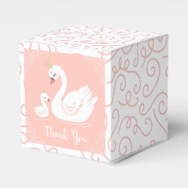 Svanar Baby Shower Bird med Krona Theme Peach Presentaskar