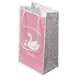 Svanar Baby Shower Bird med Krona Theme Rosa