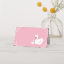 Svanar Baby Shower Bird med Krona Theme Rosa