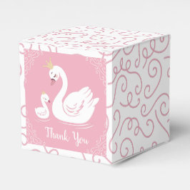 Svanar Baby Shower Bird med Krona Theme Rosa Presentaskar