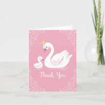 Svanar Baby Shower Bird med Krona Theme Rosa