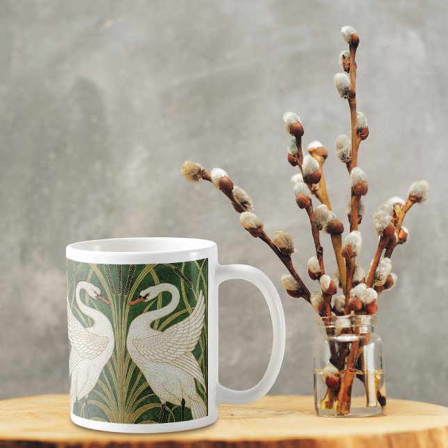 Svanar Birds Iris Reeds Walter Crane Kaffemugg (Skapare uppladdad)