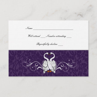Svanar Damask Lila Brocade osa Kort
