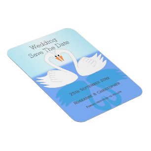 Svanar Design Bröllop spara datum Magnet