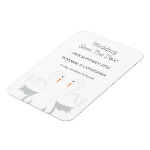 Svanar Design Bröllop spara datum Magnet