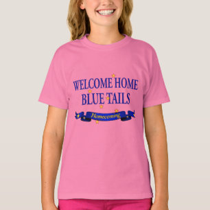 Svanar för välkomnandehemblått t-shirt
