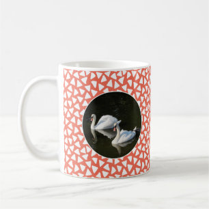 Svanar Foto med triangelbakgrund Kaffemugg