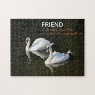 Svanar "Friend Quote" Pussel