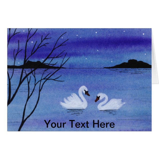 Svanar Hälsningskort (Framsidan Horizontal)