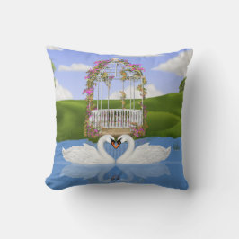 Svanar hjärta kudde