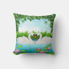 Svanar hjärta kudde