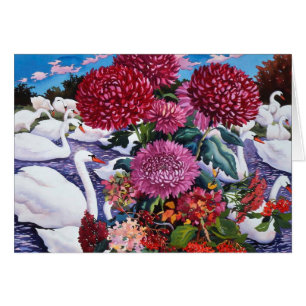 Svanar och Chrysanthemums 2005 Hälsningskort