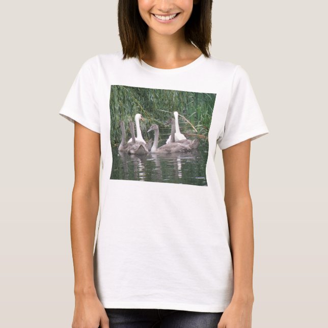 Svanar och Cygnet Dam T Shirt (Framsida)