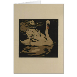Svanar och deras reflektioner hälsningskort