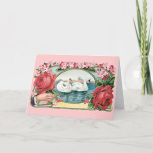 Svanar och Ro Victorian Blank Art Card Helgkort
