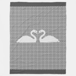 Svanar och vågor fleecefilt