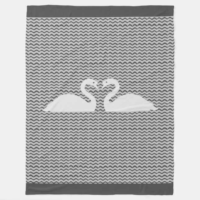 Svanar och vågor fleecefilt (Framsidan)