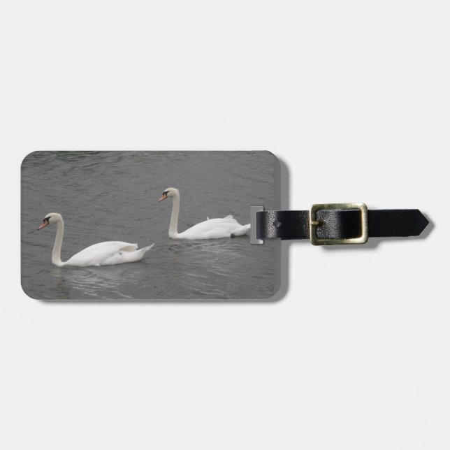 Svanar på Anpassningsbarna Luggage Tag Bagagebricka (Horisontell Framsida)