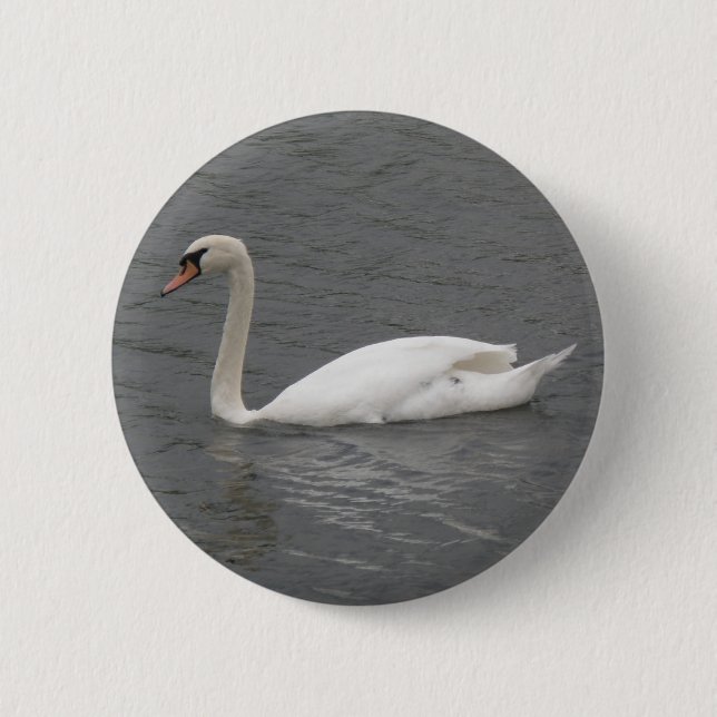 Svanar på floden Button Knapp (Framsida)