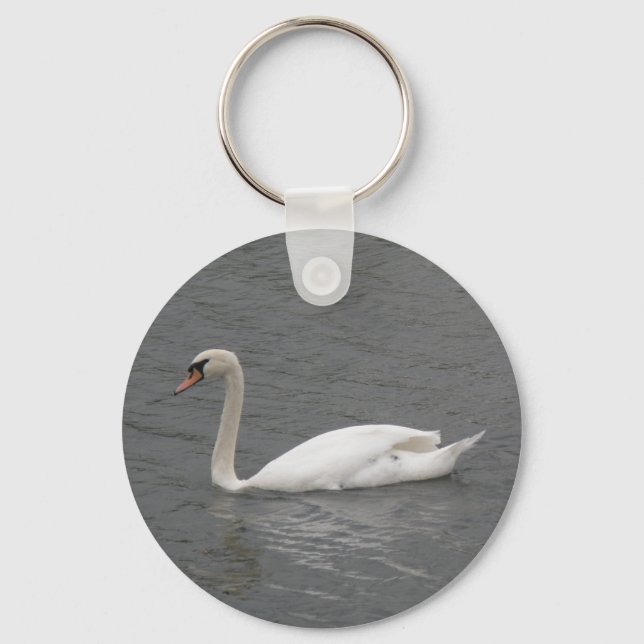 Svanar på floden Keychain Nyckelring (Framsida)