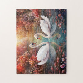 Svanar på hösten pussel