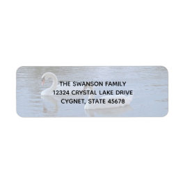 Svanar på Sjö-returadressetikett Returadress Etikett