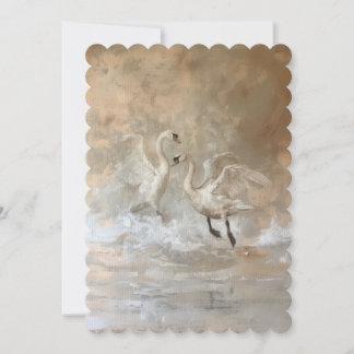 Svanar - Platt inbjudningsstorlek: 12,7 cm x 17,8 Inbjudningar